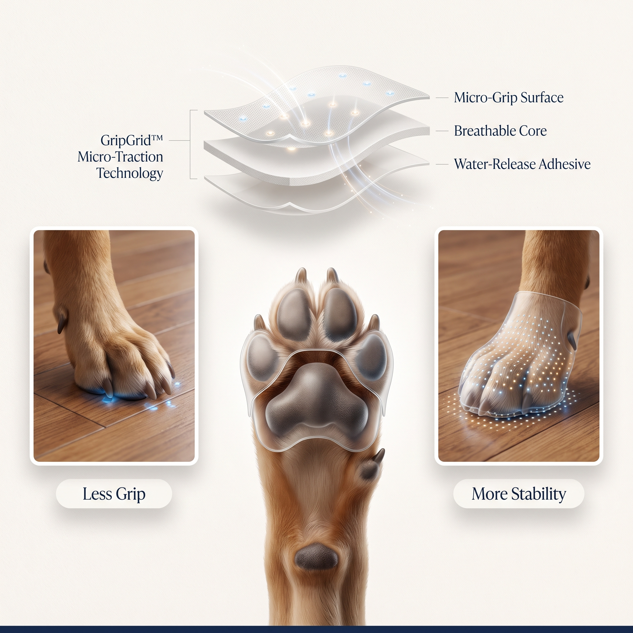 Paw Protector grip pads applied